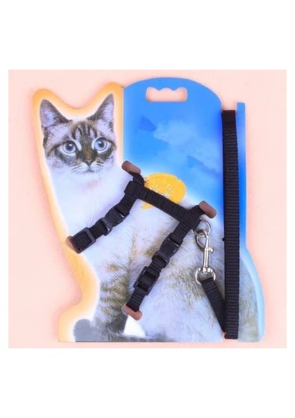 Siyah Stil 1 Adet Yeni Kedi Köpek Tasma ve Ayarlanabilir Yaka Koşum Naylon Pet Çekiş Kedi Yavrusu Halter Kediler Ürünleri Kedi Yavrusu Küçük Köpekler Için (Yurt Dışından)