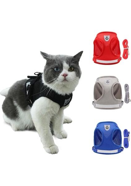 Siyah Stil M Beden Yansıtıcı Kedi Koşum ve Tasma Seti Naylon Örgü Yavru Yavru Köpekler Yelek Koşum Küçük Köpekler Için Pet Giysileri Açar Fransız Bulldog (Yurt Dışından) modelleri