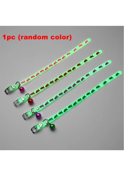 Balık 1 Adet Tarzı Aydınlık Kedi Kolye Parlayan Küçük Köpek Kedi Yaka Kaybı Önleyici Floresan Silikon Kedi Çan Yaka Boyun Halkası Pet Kedi Aksesuarları (Yurt Dışından)