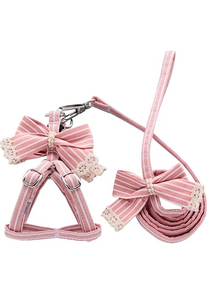 Lt Mavi Stili M Göğüs 35-45CM Pembe Şerit Köpek Tasmaları ve Koşumları Pamuk Yaylar Kız Erkek Pet Tasma Seti Pitbull Chihuahua Sm Için Açık Yürüyüş Aksesuarları (Yurt Dışından) fırsatları