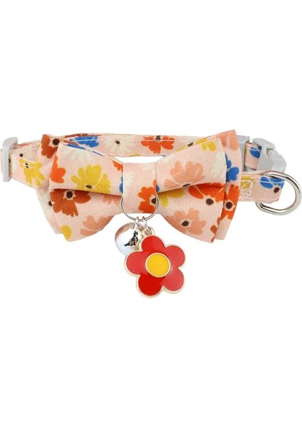 No.5 Tarzı Sevimli Papyon Kedi Yaka Çan Koparma Güvenlik Tokası ile Kiraz Çiçekleri Kolye ile Yavru Kedi Yaka Yumuşak Dayanıklı Yay Yaka (Yurt Dışından) fiyatları