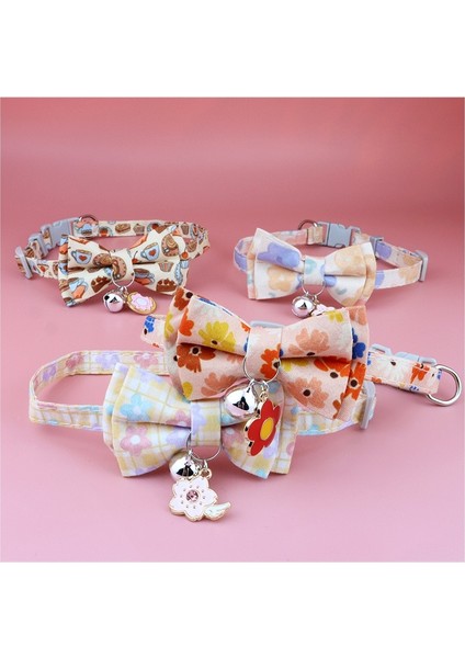 No.5 Tarzı Sevimli Papyon Kedi Yaka Çan Koparma Güvenlik Tokası ile Kiraz Çiçekleri Kolye ile Yavru Kedi Yaka Yumuşak Dayanıklı Yay Yaka (Yurt Dışından) modelleri