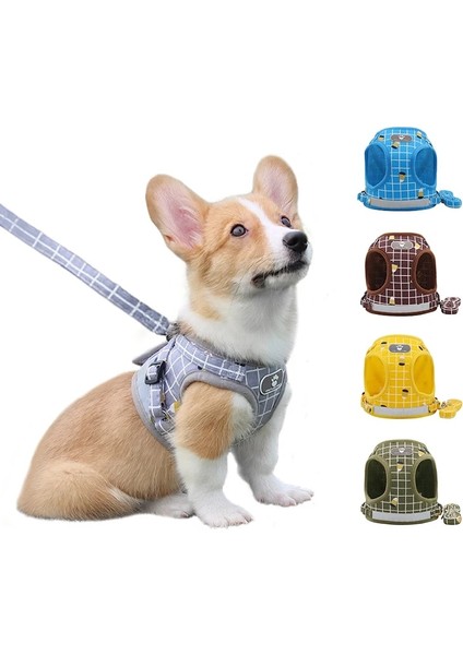 Altın ​​stil Xl Beden Kedi Köpek Ayarlanabilir Koşum Yelek Yavru Köpekler Için Yürüyüş Kurşun Tasma ile Küçük Orta Köpek Kedi Pet Için Yaka Yansıtıcı Koşum (Yurt Dışından) fiyatları