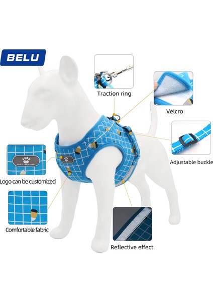 Altın ​​stil Xl Beden Kedi Köpek Ayarlanabilir Koşum Yelek Yavru Köpekler Için Yürüyüş Kurşun Tasma ile Küçük Orta Köpek Kedi Pet Için Yaka Yansıtıcı Koşum (Yurt Dışından) fırsatları