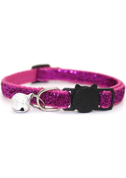 Gül Kırmızı Stili Tek Boyut Yeni Et Kedi Yaka Çan ile Breakaway Moda Pet Malzemeleri Ayarlanabilir Yavru Kedi Payet Yaka Boyun Askısı Kedi Aksesuarları (Yurt Dışından)