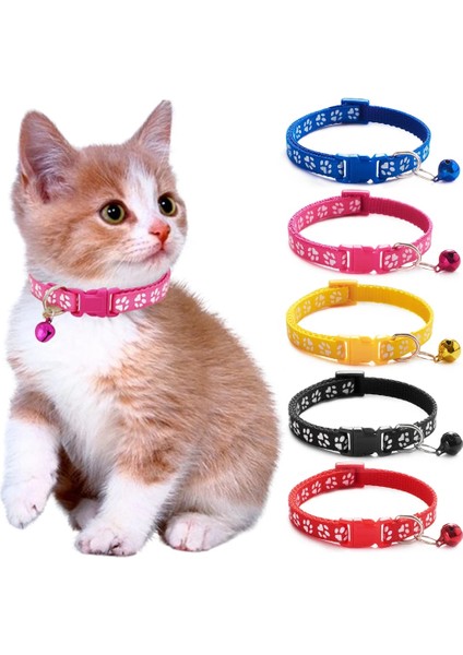 No.4 Tarzı Sevimli Paw Print Ayarlanabilir Yavru Kedi Yaka Çan Kravat Kedi Pet Köpek Yavrusu Renkli (Yurt Dışından) fiyatları