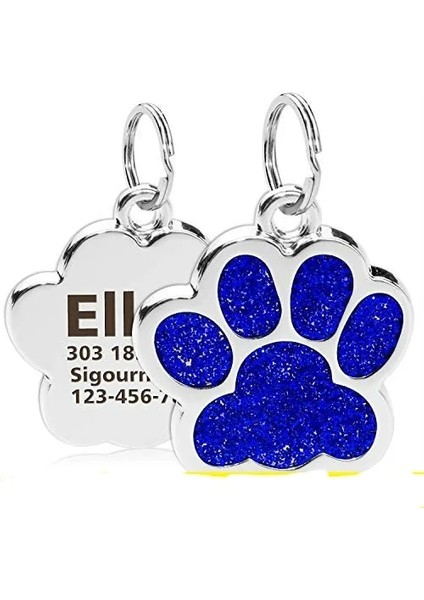 Mavi Stil Boşluk Kişiselleştirilmiş Köpek Kedi Etiketleri Oyulmuş Kedi Köpek Yavrusu Evcil Hayvan Kimliği Adı Yaka Etiketi Kolye Evcil Hayvan Aksesuarları Paw Glitter Kolye (Yurt Dışından)