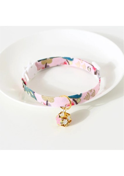 Pembe Stil Yavru Kedi Yavrusu Için Japon Ayarlanabilir Kedi Yaka Çan Pet Yaka ile Pet Moda Kiraz Çiçekleri (Yurt Dışından)