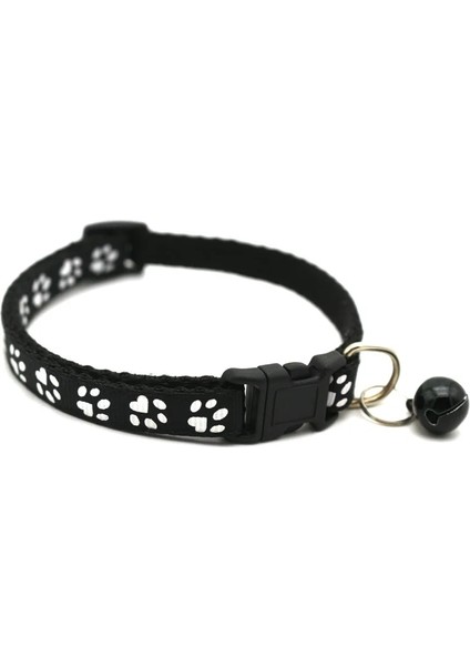 Siyah Stil Ayarlanabilir Paw Print Kedi Yaka Çan ile Boğulma Önleyici Kedi Kolyeler Kediler Için Kurşun Tasma Aksesuarları Küçük Pet Doguahua (Yurt Dışından)