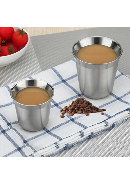 Katlanır Fincan Tarzı S Beden Nespresso Bardakları Pixie Espresso Çift Katmanlı Paslanmaz Çelik Termo Kapsül Kupa Soğuk Su Bira Kupa Çift Kahve Süt Çay Bardağı (Yurt Dışından) fiyatları