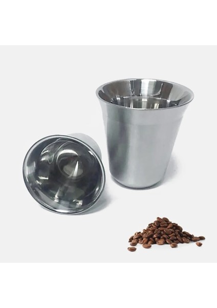 Katlanır Fincan Tarzı S Beden Nespresso Bardakları Pixie Espresso Çift Katmanlı Paslanmaz Çelik Termo Kapsül Kupa Soğuk Su Bira Kupa Çift Kahve Süt Çay Bardağı (Yurt Dışından) modelleri