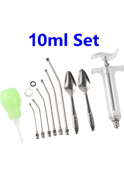 10ML Set Stili 10MLMLML Kuş Elle Besleme Şırınga Kiti Witurved Tüpler Papağan Güvercin Yavru Kuş Metal Besleme Kaşığı ve Rehidratör (Yurt Dışından)