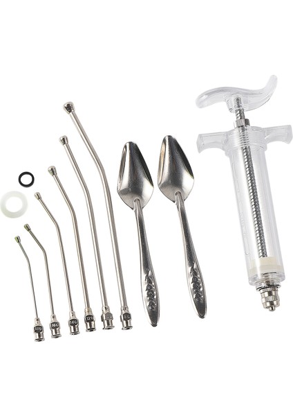 10 ml Set Stili 10MLML Şırınga Seti Acemi Bebek Kuş Manuel Besleme Witurved Gavaj Tüpleri Paslanmaz Çelik Papağan Besleme Kaşığı (Yurt Dışından) modelleri