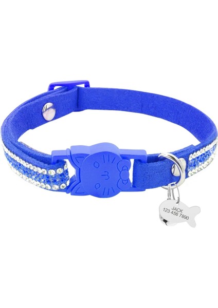 Mavi Stil S Beden Yavru Kedi Adı Yaka Hızlı Bırakma Pet Kedi Çan ile Güvenlik Yaka Kişiselleştirilmiş Balık Kımlık Etiketi Bling Rhinestone Kediler Kolye (Yurt Dışından)