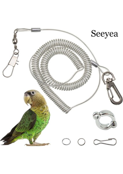 Ayak Halkası NO10- 6m Stili Papağan Açık Hava Uçuş Eğitim Halatı Ayak Halkalı Set Esnek Kuş Zinciri Anti Bite Plastik Tel Halat Evcil Hayvan Ürünleri (Yurt Dışından) fiyatları