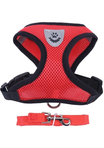 Kırmızı Stil Naylon Örgü Kedi Koşum ve Tasma Nefes Alabilir Yavru Kediler Koşum Küçük Köpek Köpek Koşum Yürüyüş Kurşun Tasma (Yurt Dışından)