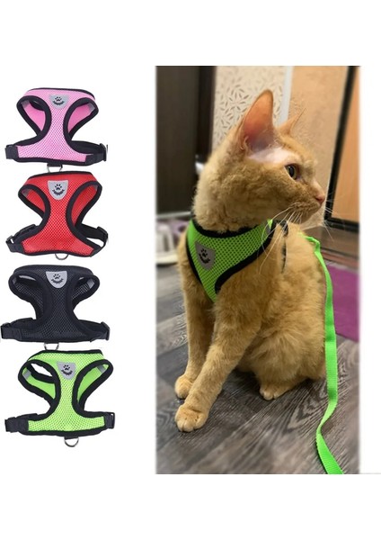 Kırmızı Stil Naylon Örgü Kedi Koşum ve Tasma Nefes Alabilir Yavru Kediler Koşum Küçük Köpek Köpek Koşum Yürüyüş Kurşun Tasma (Yurt Dışından) fiyatları