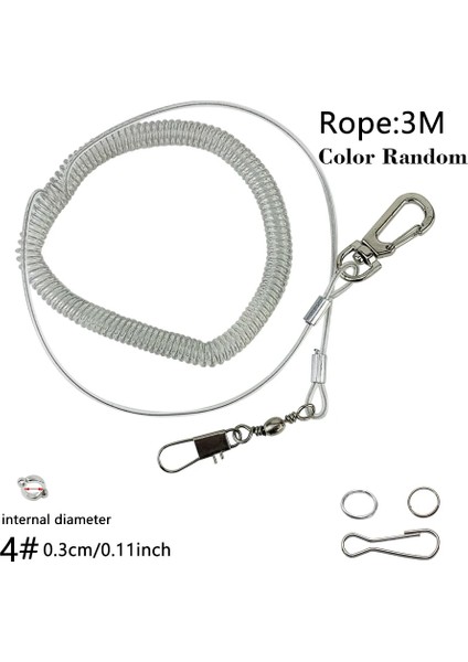 Ayak Halkası No4 - 3m Tarzı Alaşım Bacak Halkası Esnek Kuş Zinciri Kemer Anti Bite Plastik Tel Halat Papağan Kuş Açık Uçuş Eğitim Halatı Amerika Papağanı Starling (Yurt Dışından)