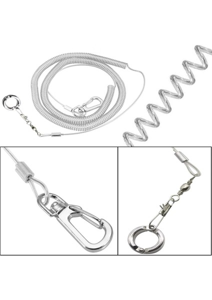 Ayak Halkası No4 - 3m Tarzı Alaşım Bacak Halkası Esnek Kuş Zinciri Kemer Anti Bite Plastik Tel Halat Papağan Kuş Açık Uçuş Eğitim Halatı Amerika Papağanı Starling (Yurt Dışından) fırsatları