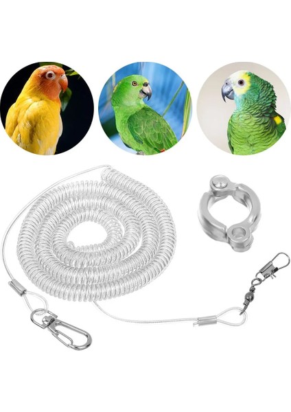 Halhal - 7 Stil Papağan Kuş Uçan Eğitim Tasması Amerika Papağanı Papağanı Starling Ultra-Hafif Esnek Halat Isırma Önleyici Bacak Halkası Koşum Dış Mekan Aleti (Yurt Dışından) indirimleri