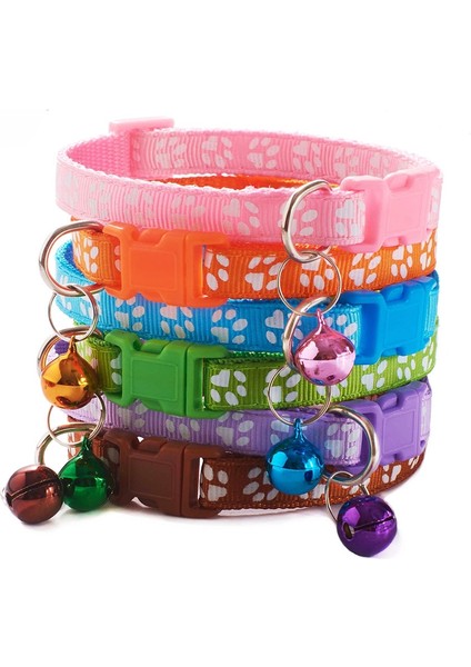 Renk 8 Tarzı Boyun Çevresi 19-32CM Collier Dökün Chiot Yaka Kedi Pet Kedi Kolye Yaka Çan ile Sevimli Pençe Baskı Yavru Kedi Için Ayarlanabilir Naylon Şerit Boyun Askısı (Yurt Dışından) indirimleri