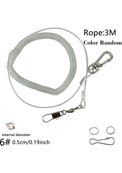 Ayak Halkası No6 - 3m Tarzı Alaşım Bacak Halkası Esnek Kuş Zinciri Kemer Anti Bite Plastik Tel Halat Papağan Kuş Açık Uçuş Eğitim Halatı Amerika Papağanı Starling (Yurt Dışından)