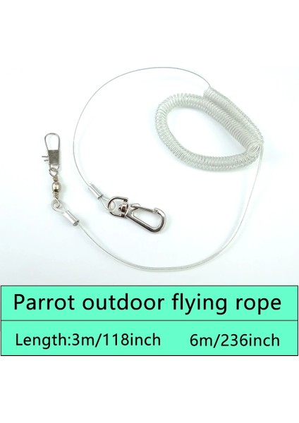Ayak Halkası No6 - 3m Tarzı Alaşım Bacak Halkası Esnek Kuş Zinciri Kemer Anti Bite Plastik Tel Halat Papağan Kuş Açık Uçuş Eğitim Halatı Amerika Papağanı Starling (Yurt Dışından) indirimleri