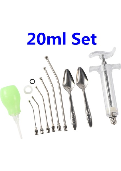 20ML Set Stili 10MLMLML Kuş Elle Besleme Şırınga Kiti Witurved Tüpler Papağan Güvercin Yavru Kuş Metal Besleme Kaşığı ve Rehidratör (Yurt Dışından)