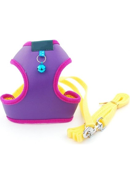 6koyu Mor Tarzı S Beden Örgü Köpek Kedi Koşum Yelek Yansıtıcı Köpek Koşum ve Chihuahua Pug Için Tasma Seti Küçük Orta Yürüyüş Kurşun Tasma (Yurt Dışından)