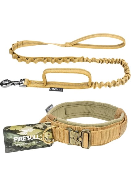 Haki Takım Stili M Beden Ayarlanabilir Açık Eğitim Pet Köpek Taktik Yaka ve Tasma Seti Evcil Hayvan Malzemeleri Hızlı Bırakma Orta Büyük Köpekler Alman Çoban (Yurt Dışından)