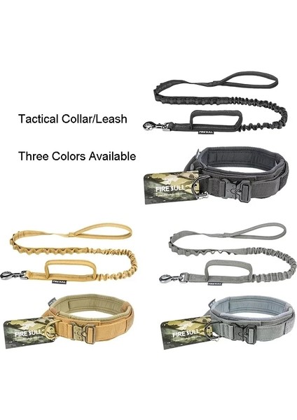 Haki Takım Stili M Beden Ayarlanabilir Açık Eğitim Pet Köpek Taktik Yaka ve Tasma Seti Evcil Hayvan Malzemeleri Hızlı Bırakma Orta Büyük Köpekler Alman Çoban (Yurt Dışından) fırsatları