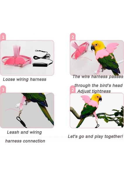 Pembe Tarzı No.5 Boyutu Papağan Uçan Koşum Tasma Takım Pet Kuş Açık Uçuş Eğitim Halat Papağan Malzemeleri Budgie Için Amerika Papağanı Aksesuarları Şeyler (Yurt Dışından) fırsatları