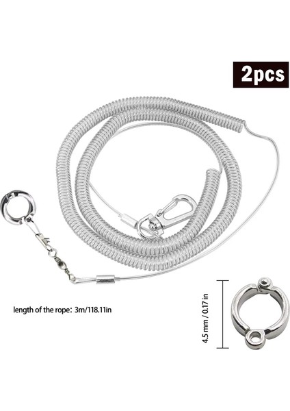 2 Adet 4.5mm Tarzı 3m Papağan Kuş Uçan Eğitim Tasması Ultra-Hafif Esnek Halat Bacak Halkası Koşumlu Anti-Bite Outdoor Amerika Papağanı Papağanı Starling (Yurt Dışından)