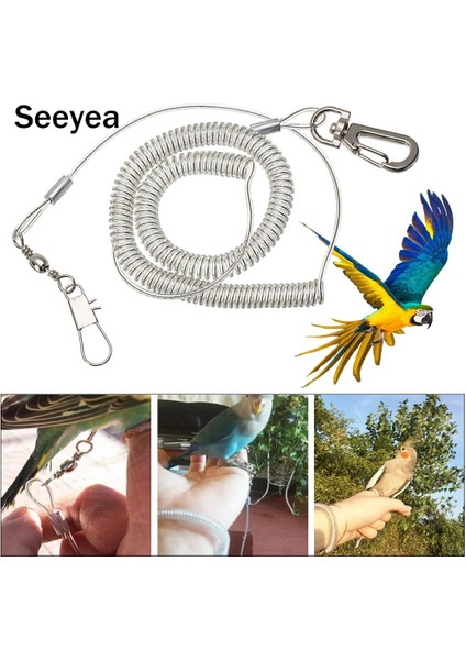 3m Tarzı Papağan Uçan Halat Kuş Ayak Halkası Seti Uçuş Eğitim Halatı Esnek Kuş Zinciri Anti Bite Plastik Tel Halat Amerika Papağanı Pet Malzemeleri (Yurt Dışından) fiyatları