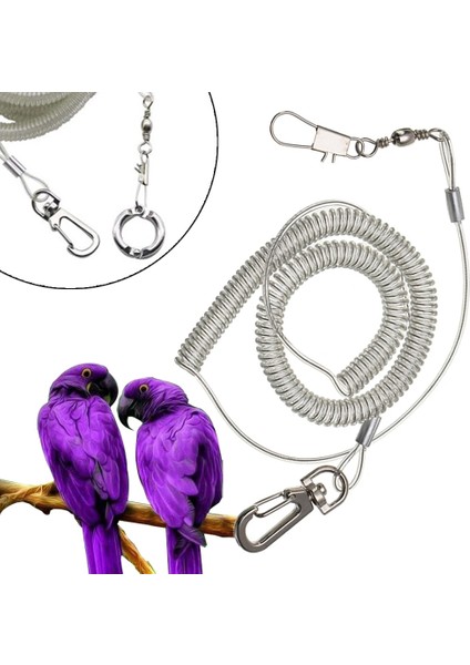 3m Tarzı Papağan Uçan Halat Kuş Ayak Halkası Seti Uçuş Eğitim Halatı Esnek Kuş Zinciri Anti Bite Plastik Tel Halat Amerika Papağanı Pet Malzemeleri (Yurt Dışından) fırsatları