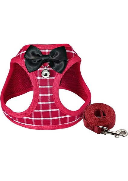 Kırmızı Ekose Tarzı S Beden Moda Desen Kedi Koşum ve Tasma Seti Nefes Alabilir Ayarlanabilir Pet Yelek Koşum Küçük Köpekler Kediler Yürüyüş Koşumları Için (Yurt Dışından)