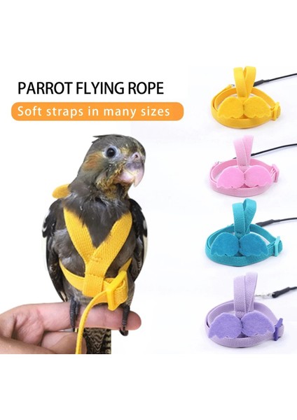 Pembe 4 Tarzı Papağan Kuş Koşum ve Tasma Seti Ayarlanabilir Açık Uçan Çekiş Eğitim Halatı Küçük Orta Kuşlar Için Kanatlı Amerika Papağanı Budgie (Yurt Dışından)