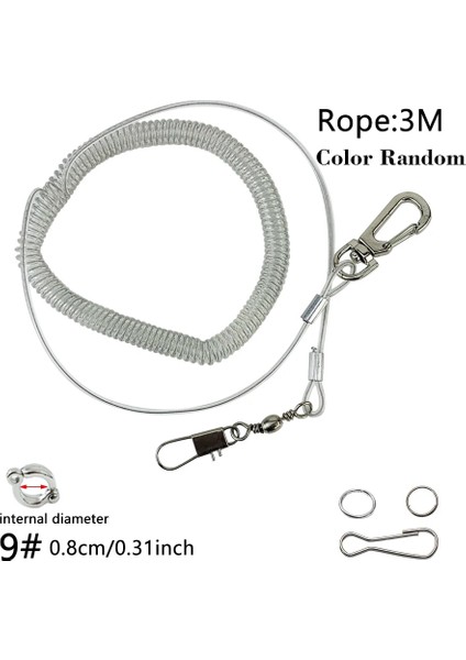 Ayak Halkası No9 - 3m Tarzı Alaşım Bacak Halkası Esnek Kuş Zinciri Kemer Anti Bite Plastik Tel Halat Papağan Kuş Açık Uçuş Eğitim Halatı Amerika Papağanı Starling (Yurt Dışından)