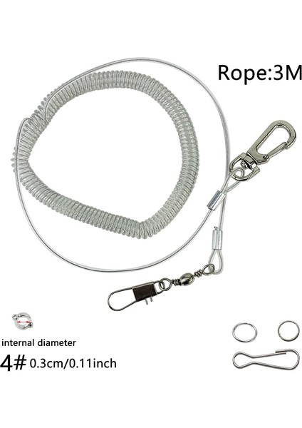 Ayak Halkası No4- 3m Stili Papağan Açık Hava Uçuş Eğitim Halatı Ayak Halkalı Set Esnek Kuş Zinciri Anti Bite Plastik Tel Halat Evcil Hayvan Ürünleri (Yurt Dışından)