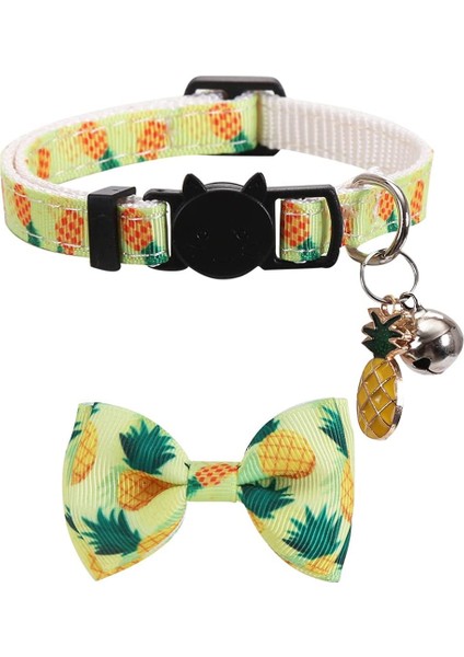 Fotoğraf Stili Olarak 1.0X28CM Kitty Için Sevimli Papyon ve Çan ile Ayrılıkçı Kedi Yaka Koparma Ayarlanabilir Güvenlik Meyve Desenleri Pet Küçük Köpekler Için Yavru Kedi Tasmaları (Yurt Dışından) indirimleri