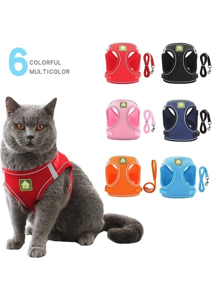 Mavi Stil Xl Beden Yansıtıcı Pet Kedi Koşum Yelek Tasma Seti Nefes Örgü Köpek Koşum Köpekler Kediler Malzemeleri Için Ayarlanabilir Kurşun Tasmalar (Yurt Dışından) fiyatları