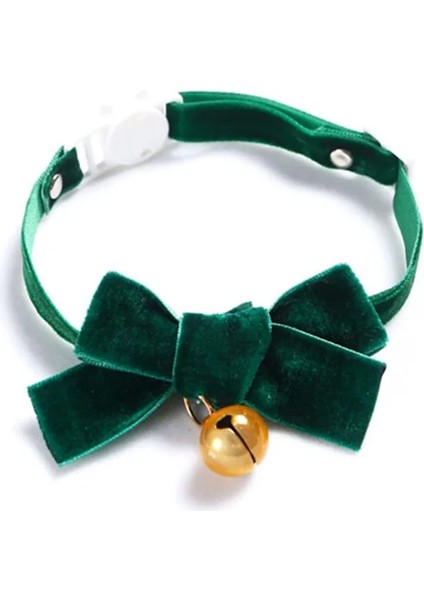 Çan Tarzı ile Yeşil Kadife Fiyonk Ayarlanabilir Kedi Yaka Çan Emniyet Yaka ile Yavru Kedi Yaka Claolor Koleksiyonu ile Kedi Için Pet Köpek Küçük Köpek (Yurt Dışından)