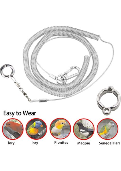 6,5 mm Stili 3m Yeni Ultra-Hafif Papağan Kuş Koşum Tasma Anti-Bite Taşınabilir Açık Uçan Eğitim Halatı Amerika Papağanı Papağanı Için Pet Malzemeleri (Yurt Dışından) modelleri