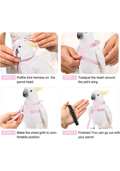 Pembe Tarzı L Beden Ayarlanabilir Papağan Kuş Koşum Tasma Anti-Bite Eğitim Koşum Papağanlar Için Açık Yürüyüş Uçan Halat Kuş Malzemeleri (Yurt Dışından) indirimleri