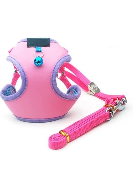 1pembe Stil M Beden Kedi Dantel Puantiyeli Baskı Pamuk Koşum Yelek Pet Çan ile Ayarlanabilir Köpek Yavrusu Için Yürüyüş Tasması Küçük Orta Köpek Için Örgü Koşum (Yurt Dışından)