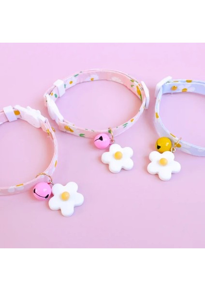 No.4 Tarzı 16-32CM Sevimli Kedi Yaka Çiçek Kiraz Kolye Ayarlanabilir Köpek ile Çift Katmanlı Kumaş Kolye Yavru Kedi Için Şeker Renk Desen Çanları (Yurt Dışından) fiyatları