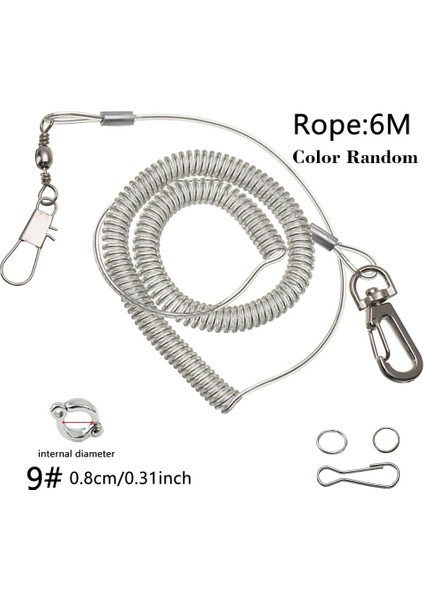 Ayak Halkası No9 - 6m Stili Alaşım Bacak Halkası Esnek Kuş Zinciri Kemer Anti Bite Plastik Tel Halat Papağan Kuş Açık Uçuş Eğitim Halatı Amerika Papağanı Starling (Yurt Dışından)