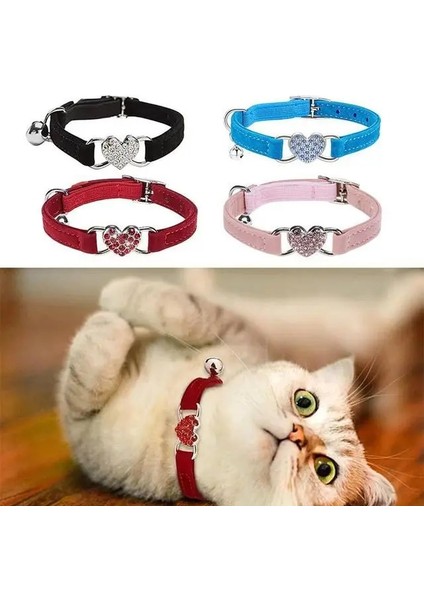 Kırmızı Stil Köpek Tasması Kristal Elastik Yaka Kadife Çan Kalp Şekli Evcil Hayvan Gerdanlığı Yumuşak Çan Streç Pet Köpek Tasması Ошейник Для Собак (Yurt Dışından) modelleri