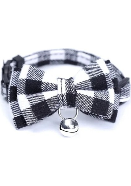 E Stili Boyun Çevresi 19-32CM Kadife Hızlı Bırakma Ekose Kedi Tasması Güvenlik Gato Ilmek Ayarlanabilir Çizgili Ilmek Pamuk Kolye Bulldog Chihuahua (Yurt Dışından)