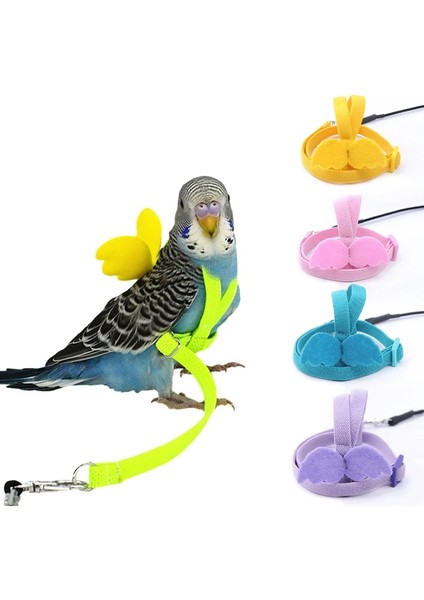 Yeşil Stil 2-Xs Ayarlanabilir Papağan Kuş Koşum Tasma Seti Anti-Bite Eğitim Koşum Papağanlar Için Açık Uçan Halat Papağan Küçük Kuşlar Için (Yurt Dışından)